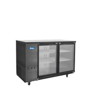Atosa 59'' Shallow Depth Back Bar Cooler W/ Glass Doors (Black)