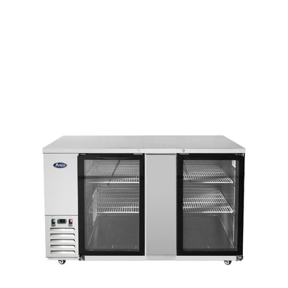 ATOSA 69'' SHALLOW DEPTH BACK BAR COOLER W/ GLASS DOORS