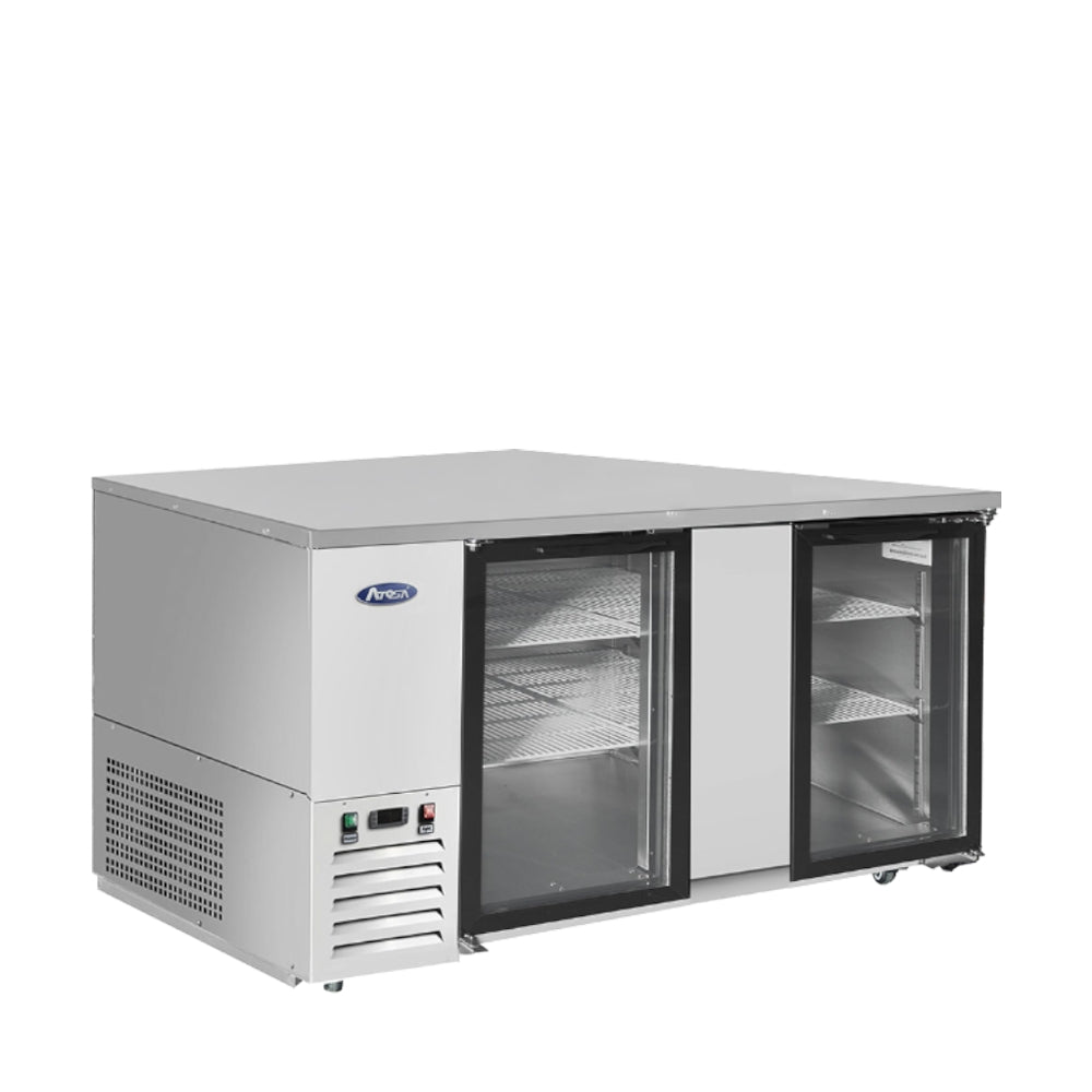 Atosa 69'' Shallow Depth Back Bar Cooler W/ Glass Doors