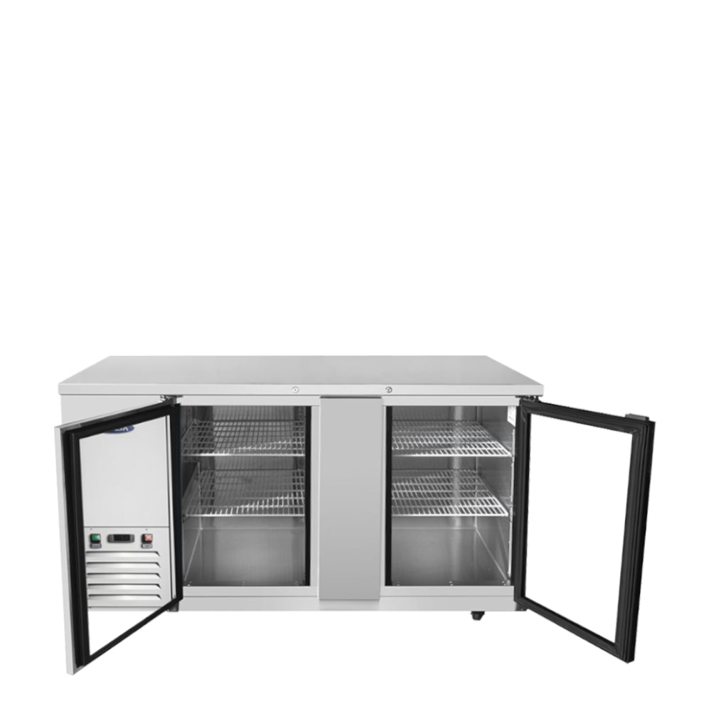 ATOSA 69'' SHALLOW DEPTH BACK BAR COOLER W/ GLASS DOORS