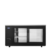 Atosa 69'' Shallow Depth Back Bar Cooler W/ Glass Sliding Doors (Black)