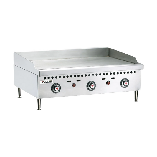 VULCAN COUNTERTOP 36'' VCRG SERIES THERMOSTATIC GAS GRIDDLE