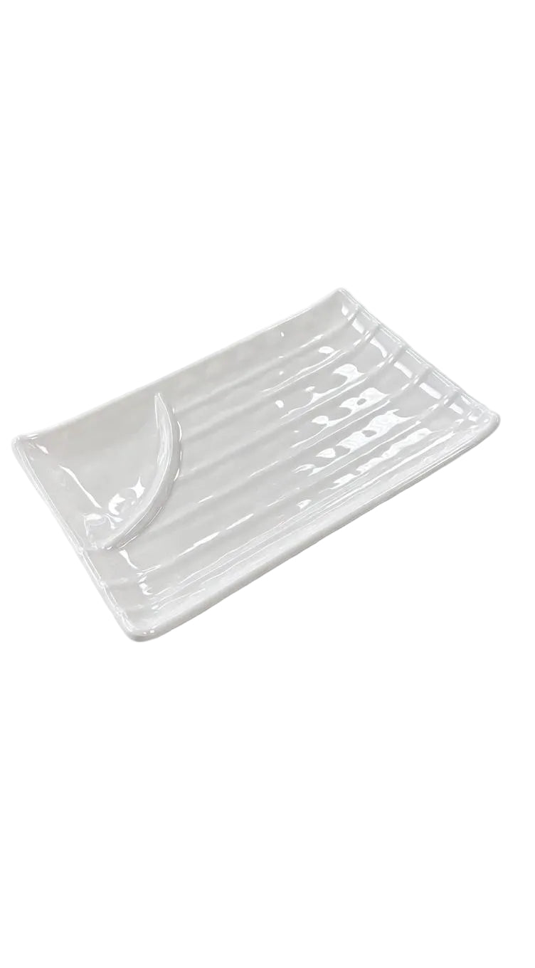 Melamine 8.7" White Rectangular Plate