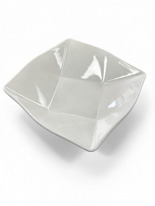 Melamine 7.5" White Rhombic Diamond Bowl