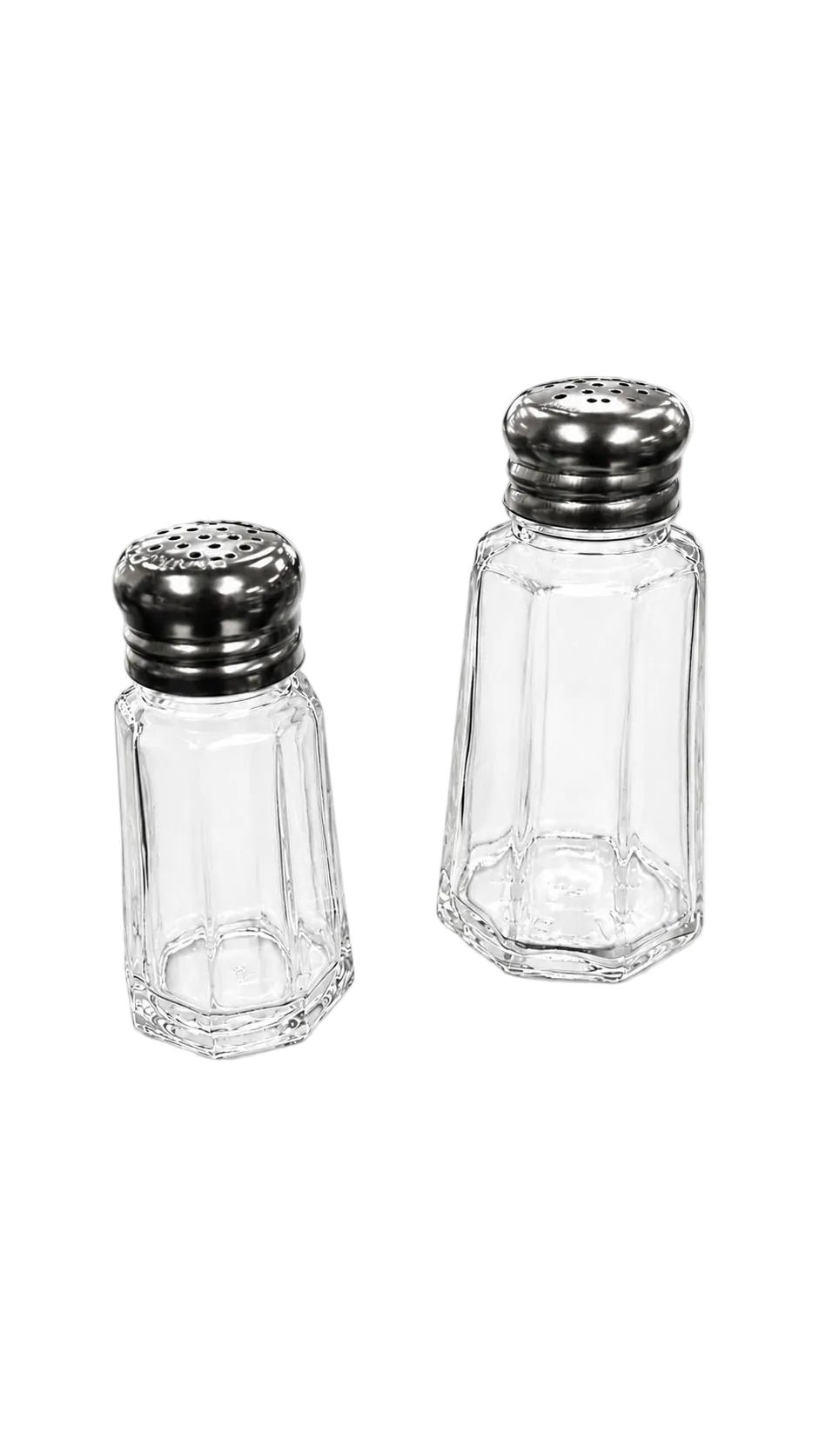 Glass Paneled Shakers With Mushroom Tops