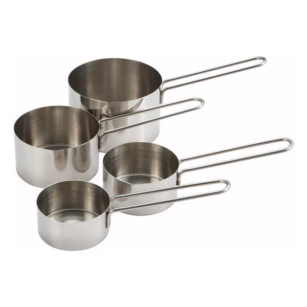 Winco Measuring Cup Set, 4Pcs, Wire Handle, Stainless Steel