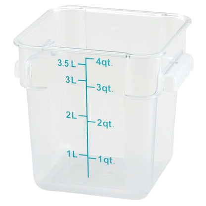 WINCO Square Storage Container, Clear Polycarbonate