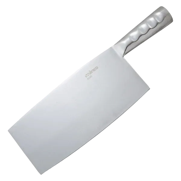 WINCO Chinese Cleaver with Stainless Steel Handle, 8-1/4” x 4” Blade