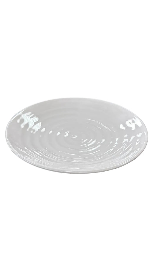 Melamine White Swirl Round Plate (Xs / S / M / L / Xl)