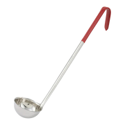 Louche monobloc en acier inoxydable Winco, manches à code couleur