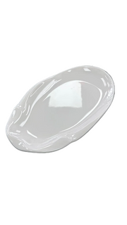Melamine 12.5" White Irregular Ellipse Plate