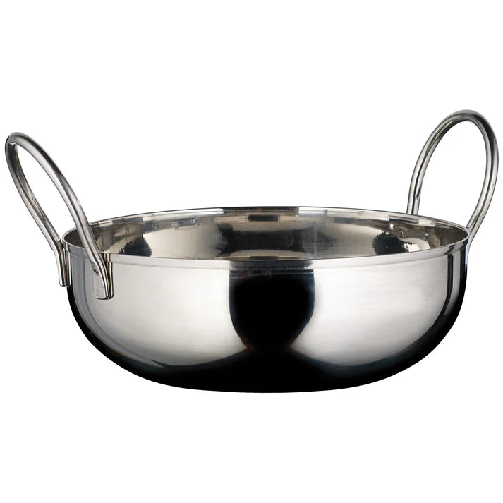 WINCO Kady Bowl with Welded Handles, Stainless Steel, 1.5" H