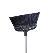 Globe Jumbo 16 Inch Commercial Angle Broom - 16"L Head / Black/ Silver Handle