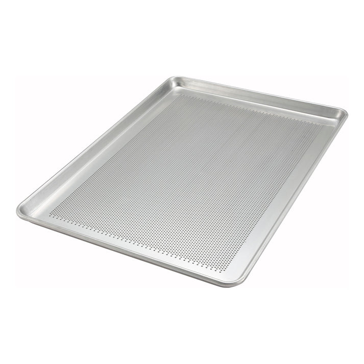 WINCO Aluminum Sheet Pan, Close Bead, Perforated