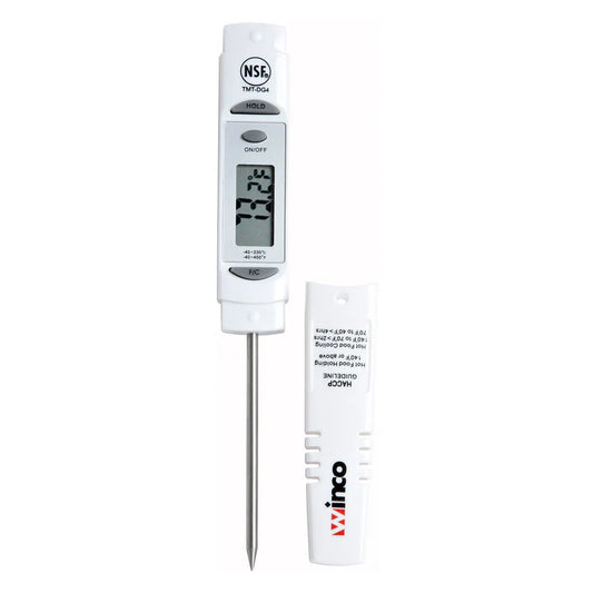 WINCO Digital Thermometer, 1-1/4” LCD, 3-1/8” Probe, White
