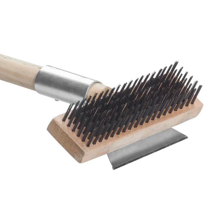 WINCO Pizza Oven Wire Brush with Metal Scraper