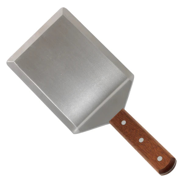 Winco Extra Heavy Turner With Cutting Edge, Wooden Handle, 5” X 6” Blade