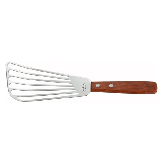 WINCO Fish Spatula, Wooden Handle, 6-3/4” x 3-1/4” Blade