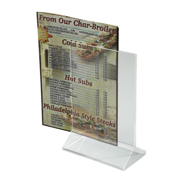 WINCO Double-Sided Clear Acrylic Menu Stand