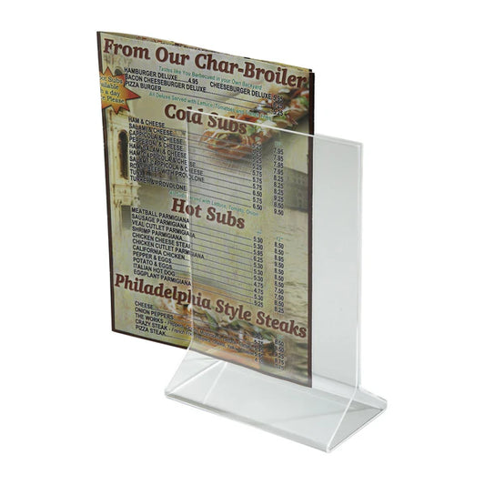 WINCO Double-Sided Clear Acrylic Menu Stand