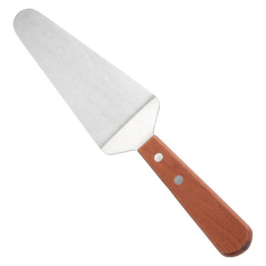 WINCO Pie Server with Offset, Wooden Handle , 4-5/8” x 2-3/8” Blade