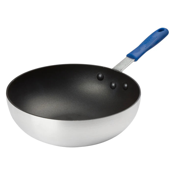 Winco 11" Non-Stick Aluminum Stir Fry Pan With Silicone Sleeve
