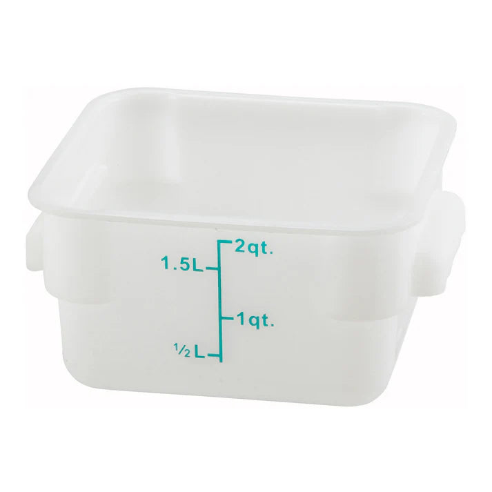 Square Storage Container, White Polypropylene