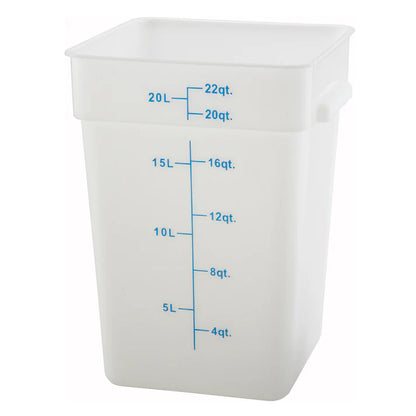 Square Storage Container, White Polypropylene
