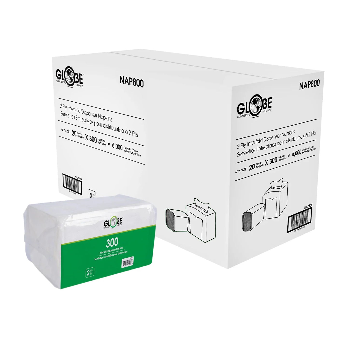 Interfold Napkins 1/2 Fold 7.87"x 6.5"