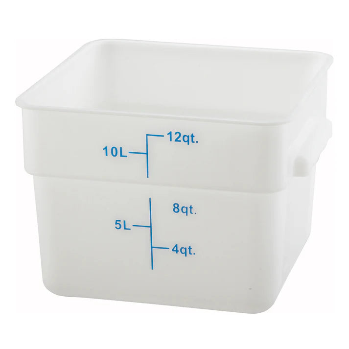 Square Storage Container, White Polypropylene