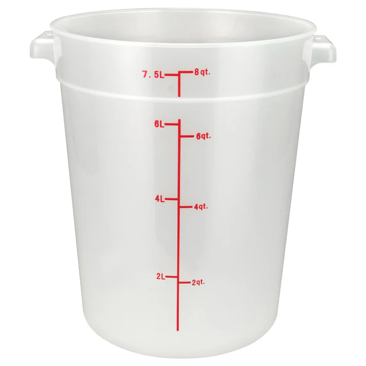 Winco Round Storage Container, Translucent, Polypropylene
