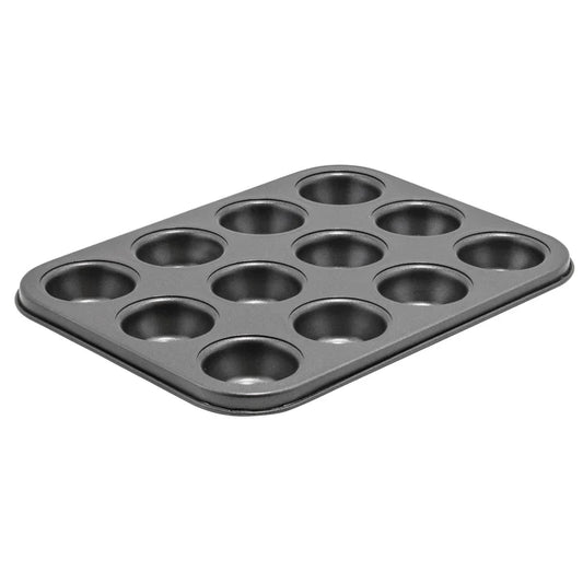 WINCO 12 Cup Mini Muffin Pan, Non-Stick Carbon Steel