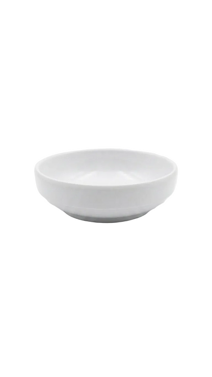 Assiette ronde creuse en mélamine blanche de 9,1 cm