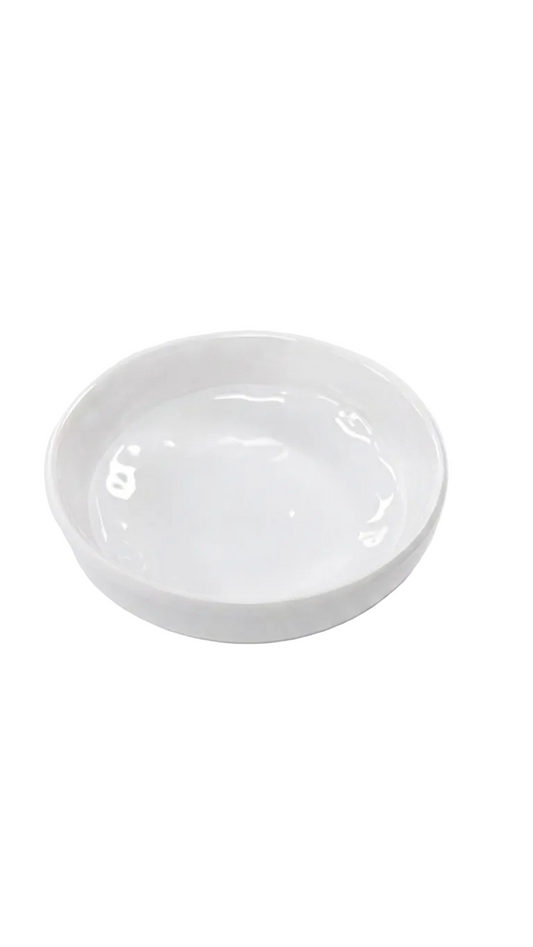 Assiette ronde creuse en mélamine blanche de 9,1 cm