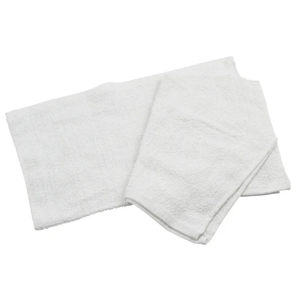 Winco White Bar Towel, 16” X 19”