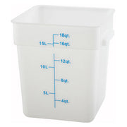 Square Storage Container, White Polypropylene