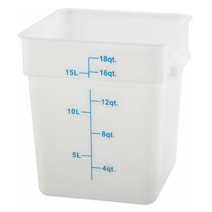 Square Storage Container, White Polypropylene